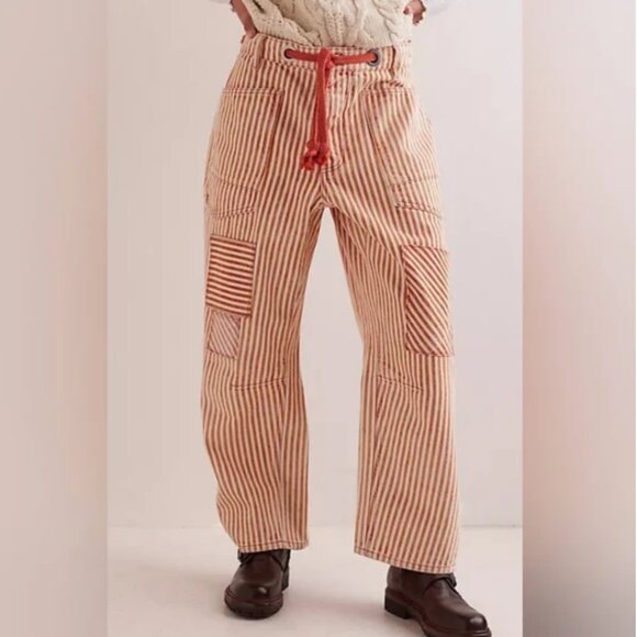 Free People We Are The Free Moxie Railroad Striped Pants Jeans size 24 - Picture 1 of 7